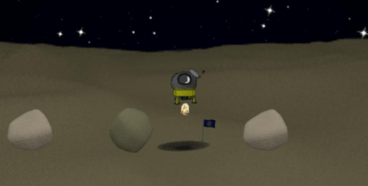 Bild des Lunar Modules kurz nach Spielstart
